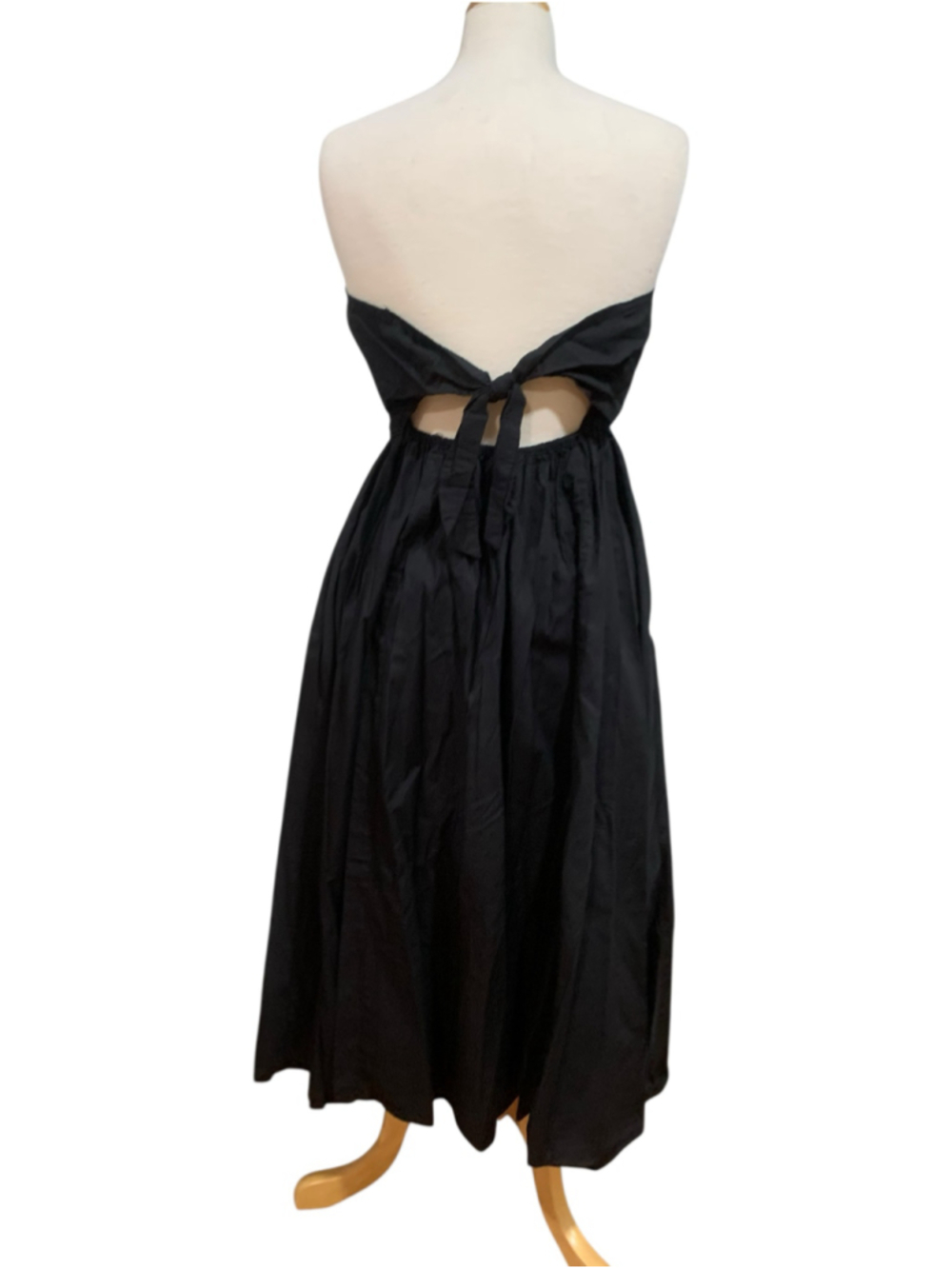 Free People cotton Strapless Button-Front Midi Dress, Black, Size M - Picture 4 of 9